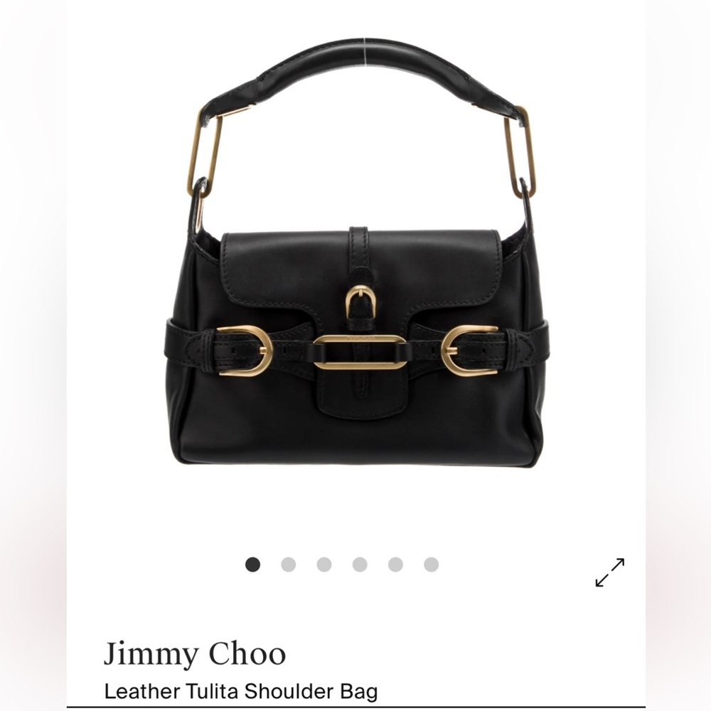 Jimmy Choo Designer Black Leather Handbag with Structured Design